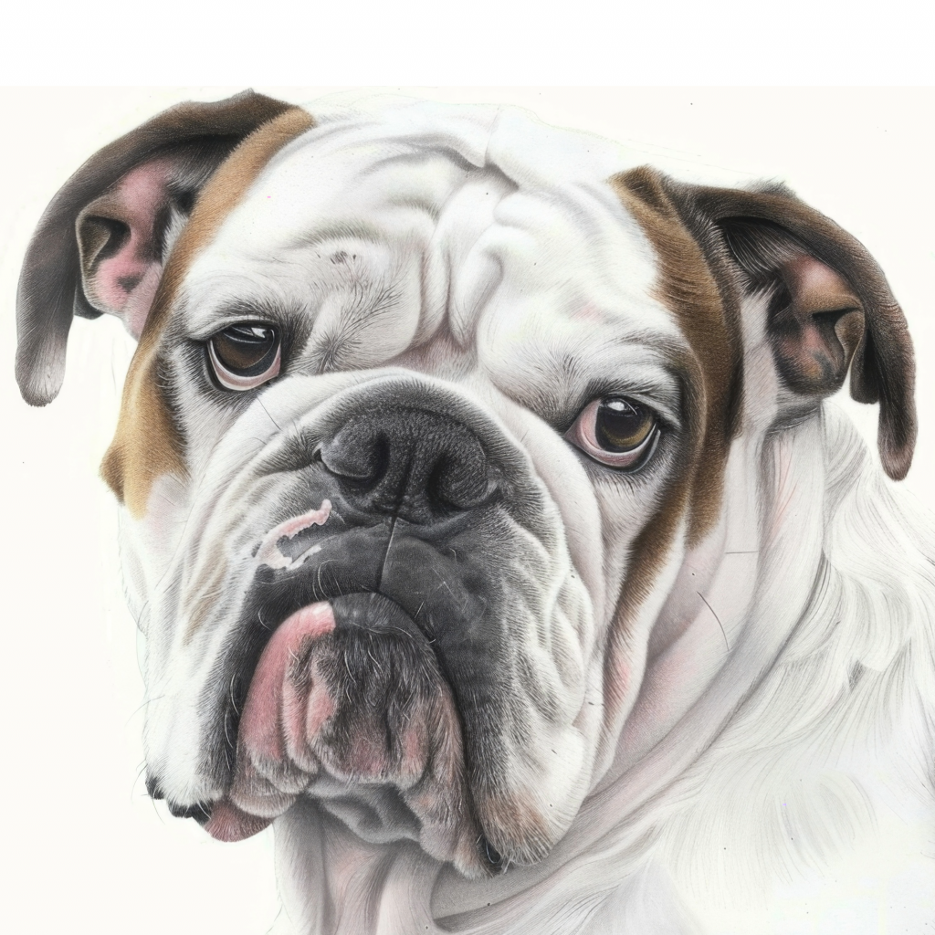 Bulldogge zeichentechnik buntstift