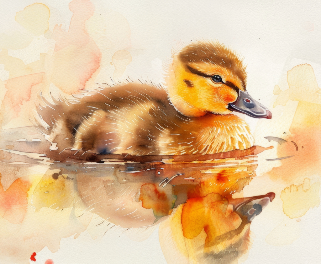 Ente, zeichentechniken aquarell